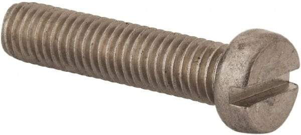 Value Collection - M8x1.25 Metric Coarse, 35mm Length Under Head Slotted Drive Machine Screw - Fillister Head, Grade 316 & A4 Stainless Steel, Uncoated, Without Washer - USA Tool & Supply