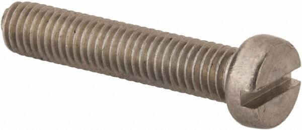 Value Collection - M8x1.25 Metric Coarse, 40mm Length Under Head Slotted Drive Machine Screw - Fillister Head, Grade 316 & A4 Stainless Steel, Uncoated, Without Washer - USA Tool & Supply