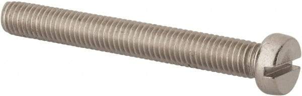Value Collection - M8x1.25 Metric Coarse, 65mm Length Under Head Slotted Drive Machine Screw - Fillister Head, Grade 316 & A4 Stainless Steel, Uncoated, Without Washer - USA Tool & Supply
