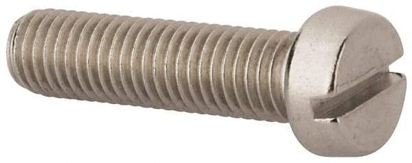 Value Collection - M10x1.50 Metric Coarse, 40mm Length Under Head Slotted Drive Machine Screw - Fillister Head, Grade 316 & A4 Stainless Steel, Uncoated, Without Washer - USA Tool & Supply