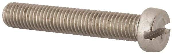 Value Collection - M10x1.50 Metric Coarse, 60mm Length Under Head Slotted Drive Machine Screw - Fillister Head, Grade 316 & A4 Stainless Steel, Uncoated, Without Washer - USA Tool & Supply
