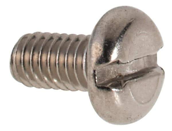 Value Collection - M2.5x0.45 Metric Coarse, 5mm Length Under Head Slotted Drive Machine Screw - Pan Head, Grade 316 & A4 Stainless Steel, Uncoated, Without Washer - USA Tool & Supply
