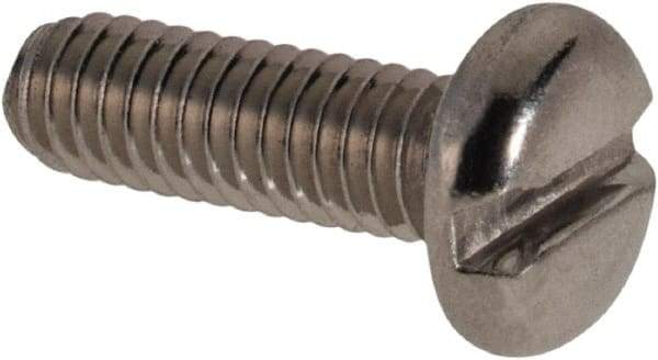 Value Collection - M2.5x0.45 Metric Coarse, 8mm Length Under Head Slotted Drive Machine Screw - Pan Head, Grade 316 & A4 Stainless Steel, Uncoated, Without Washer - USA Tool & Supply