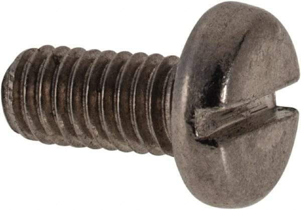 Value Collection - M3x0.50 Metric Coarse, 6mm Length Under Head Slotted Drive Machine Screw - Pan Head, Grade 316 & A4 Stainless Steel, Uncoated, Without Washer - USA Tool & Supply