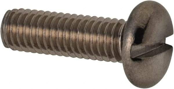 Value Collection - M3x0.50 Metric Coarse, 10mm Length Under Head Slotted Drive Machine Screw - Pan Head, Grade 316 & A4 Stainless Steel, Uncoated, Without Washer - USA Tool & Supply