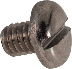 Value Collection - M4x0.70 Metric Coarse, 5mm Length Under Head Slotted Drive Machine Screw - Pan Head, Grade 316 & A4 Stainless Steel, Uncoated, Without Washer - USA Tool & Supply