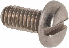 Value Collection - M4x0.70 Metric Coarse, 8mm Length Under Head Slotted Drive Machine Screw - Pan Head, Grade 316 & A4 Stainless Steel, Uncoated, Without Washer - USA Tool & Supply