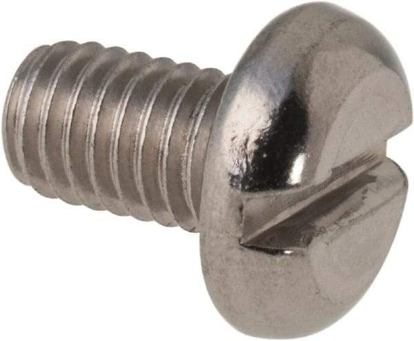 Value Collection - M5x0.80 Metric Coarse, 8mm Length Under Head Slotted Drive Machine Screw - Pan Head, Grade 316 & A4 Stainless Steel, Uncoated, Without Washer - USA Tool & Supply