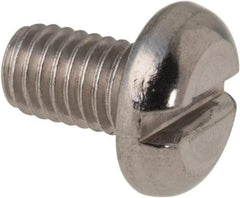 Value Collection - M5x0.80 Metric Coarse, 8mm Length Under Head Slotted Drive Machine Screw - Pan Head, Grade 316 & A4 Stainless Steel, Uncoated, Without Washer - USA Tool & Supply