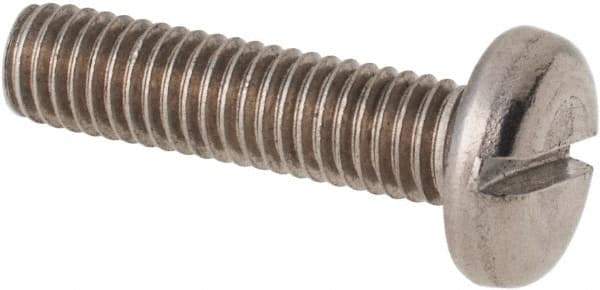 Value Collection - M5x0.80 Metric Coarse, 20mm Length Under Head Slotted Drive Machine Screw - Pan Head, Grade 316 & A4 Stainless Steel, Uncoated, Without Washer - USA Tool & Supply