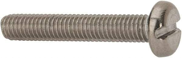 Value Collection - M5x0.80 Metric Coarse, 30mm Length Under Head Slotted Drive Machine Screw - Pan Head, Grade 316 & A4 Stainless Steel, Uncoated, Without Washer - USA Tool & Supply