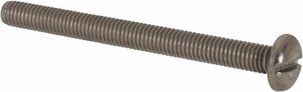 Value Collection - M5x0.80, 55mm Length Under Head Slotted Drive Machine Screw - Pan Head, Grade 316 & A4 Stainless Steel, Uncoated, Without Washer - USA Tool & Supply