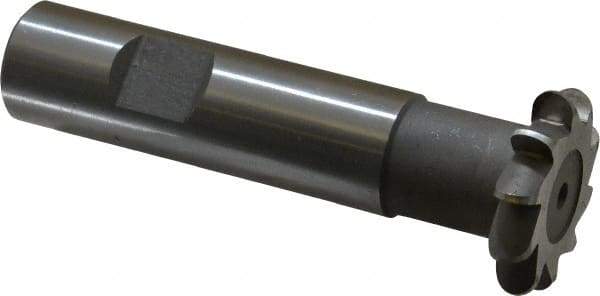 Whitney Tool Co. - 1/8" Radius, 1/4" Circle Diam, 1-1/4" Cutter Diam, Shank Connection, Convex Radius Cutter - 3/4" Shank Diam, 3-1/2" OAL, High Speed Steel, Uncoated, Profile Ground, 10 Teeth, Weldon Flat - USA Tool & Supply