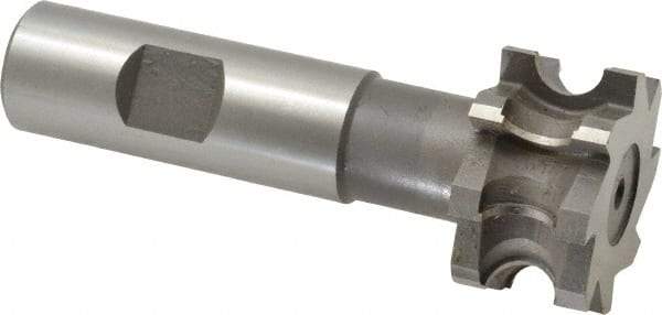 Whitney Tool Co. - 3/16" Radius, 3/8" Circle Diam, 1-3/8" Cutter Diam, 3/4" Cutting Width, Shank Connection, Concave Radius Cutter - 3/4" Shank Diam, 3-1/2" OAL, High Speed Steel, Uncoated, Profile Ground, 8 Teeth, Weldon Flat - USA Tool & Supply