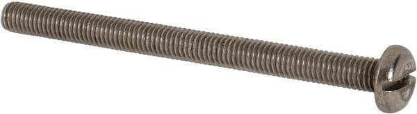 Value Collection - M5x0.80 Metric Coarse, 65mm Length Under Head Slotted Drive Machine Screw - Pan Head, Grade 316 & A4 Stainless Steel, Uncoated, Without Washer - USA Tool & Supply
