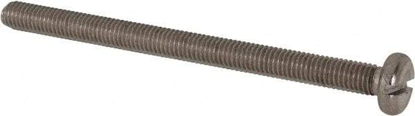 Value Collection - M5x0.80 Metric Coarse, 70mm Length Under Head Slotted Drive Machine Screw - Pan Head, Grade 316 & A4 Stainless Steel, Uncoated, Without Washer - USA Tool & Supply