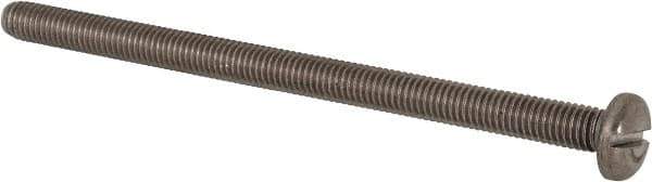 Value Collection - M5x0.80 Metric Coarse, 80mm Length Under Head Slotted Drive Machine Screw - Pan Head, Grade 316 & A4 Stainless Steel, Uncoated, Without Washer - USA Tool & Supply