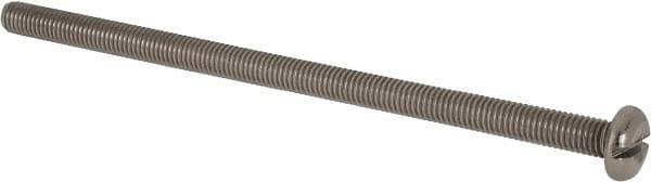 Value Collection - M5x0.80 Metric Coarse, 100mm Length Under Head Slotted Drive Machine Screw - Pan Head, Grade 316 & A4 Stainless Steel, Uncoated, Without Washer - USA Tool & Supply