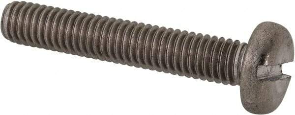 Value Collection - M6x1.00 Metric Coarse, 35mm Length Under Head Slotted Drive Machine Screw - Pan Head, Grade 316 & A4 Stainless Steel, Uncoated, Without Washer - USA Tool & Supply