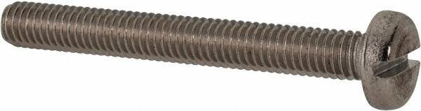 Value Collection - M6x1.00 Metric Coarse, 40mm Length Under Head Slotted Drive Machine Screw - Pan Head, Grade 316 & A4 Stainless Steel, Uncoated, Without Washer - USA Tool & Supply