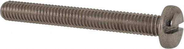 Value Collection - M6x1.00 Metric Coarse, 50mm Length Under Head Slotted Drive Machine Screw - Pan Head, Grade 316 & A4 Stainless Steel, Uncoated, Without Washer - USA Tool & Supply