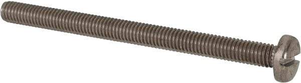 Value Collection - M6x1.00, 80mm Length Under Head Slotted Drive Machine Screw - Pan Head, Grade 316 & A4 Stainless Steel, Uncoated, Without Washer - USA Tool & Supply