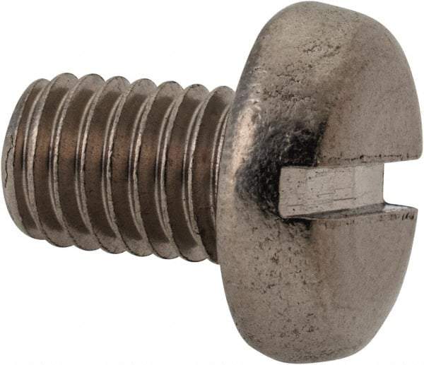 Value Collection - M8x1.25 Metric Coarse, 12mm Length Under Head Slotted Drive Machine Screw - Pan Head, Grade 316 & A4 Stainless Steel, Uncoated, Without Washer - USA Tool & Supply