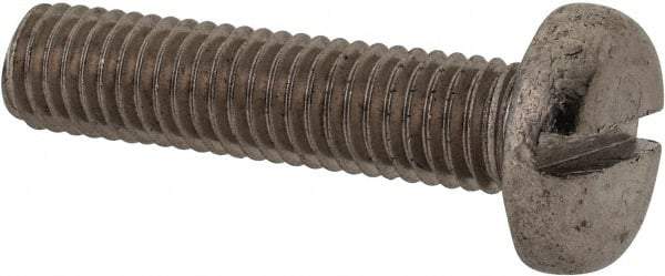 Value Collection - M8x1.25 Metric Coarse, 35mm Length Under Head Slotted Drive Machine Screw - Pan Head, Grade 316 & A4 Stainless Steel, Uncoated, Without Washer - USA Tool & Supply