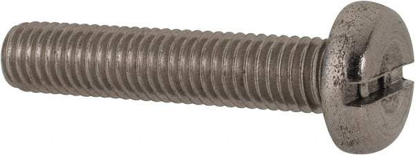 Value Collection - M8x1.25 Metric Coarse, 40mm Length Under Head Slotted Drive Machine Screw - Pan Head, Grade 316 & A4 Stainless Steel, Uncoated, Without Washer - USA Tool & Supply