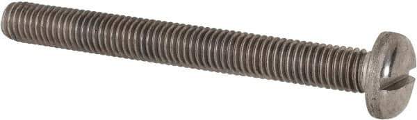 Value Collection - M8x1.25, 75mm Length Under Head Slotted Drive Machine Screw - Pan Head, Grade 316 & A4 Stainless Steel, Uncoated, Without Washer - USA Tool & Supply