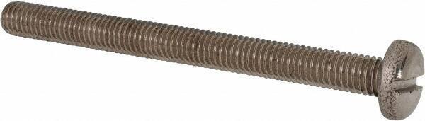 Value Collection - M8x1.25 Metric Coarse, 90mm Length Under Head Slotted Drive Machine Screw - Pan Head, Grade 316 & A4 Stainless Steel, Uncoated, Without Washer - USA Tool & Supply