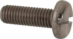 Value Collection - M10x1.50, 30mm Length Under Head Slotted Drive Machine Screw - Pan Head, Grade 316 & A4 Stainless Steel, Uncoated, Without Washer - USA Tool & Supply