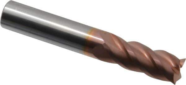 ProMax - 7/16", 1" LOC, 7/16" Shank Diam, 2-3/4" OAL, 4 Flute, Solid Carbide Square End Mill - Single End, TiCN Finish, Spiral Flute, 40° Helix, Right Hand Cut, Right Hand Flute, Series 111 - USA Tool & Supply