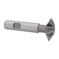 Whitney Tool Co. - 1-1/2° 1-1/2" Cut Diam, 1/2" Cut Width, 5/8" Shank, Carbide-Tipped Double-Angle Cutter - USA Tool & Supply