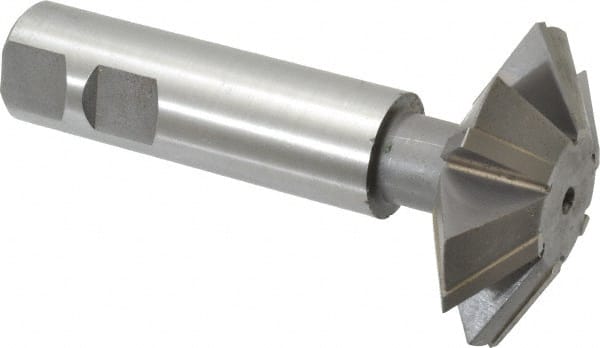 Whitney Tool Co. - 2-1/4° 2-1/4" Cut Diam, 3/4" Cut Width, 7/8" Shank, Carbide-Tipped Double-Angle Cutter - USA Tool & Supply