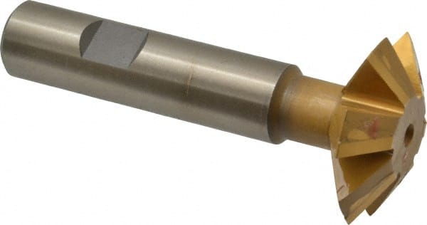 Whitney Tool Co. - 1-1/2° 1-1/2" Cut Diam, 1/2" Cut Width, 5/8" Shank, Carbide-Tipped Double-Angle Cutter - USA Tool & Supply