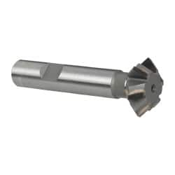 Whitney Tool Co. - 1° 1" Cut Diam, 3/8" Cut Width, 1/2" Shank, Carbide-Tipped Double-Angle Cutter - USA Tool & Supply