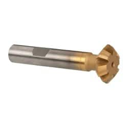 Whitney Tool Co. - 3/4° 3/4" Cut Diam, 1/4" Cut Width, 3/8" Shank, Carbide-Tipped Double-Angle Cutter - USA Tool & Supply