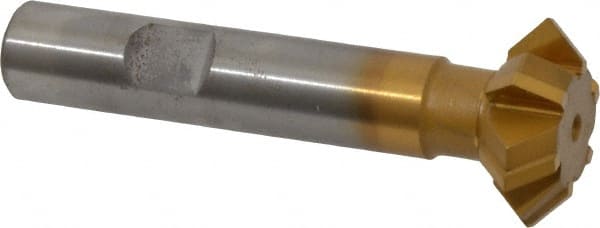 Whitney Tool Co. - 1° 1" Cut Diam, 3/8" Cut Width, 1/2" Shank, Carbide-Tipped Double-Angle Cutter - USA Tool & Supply