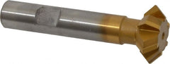 Whitney Tool Co. - 1° 1" Cut Diam, 3/8" Cut Width, 1/2" Shank, Carbide-Tipped Double-Angle Cutter - USA Tool & Supply