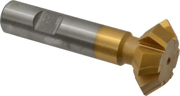 Whitney Tool Co. - 1-3/8° 1-3/8" Cut Diam, 1/2" Cut Width, 5/8" Shank, Carbide-Tipped Double-Angle Cutter - USA Tool & Supply