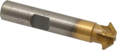 Whitney Tool Co. - 1/2" Diam x 1/8" Width of Cut, 45° Included Angle, Shank Connection, Carbide Tipped Single Angle Cutter - 3/8" Shank Diam, 2-1/8" Overall Length, Right Hand Cut, TiN Coated - USA Tool & Supply