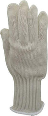 Whizard - Size L (9), ANSI Cut Lvl 5, Kevlar/Spectra/Stainless Steel Cut Resistant Gloves - High Strength Fiber/Stainless Steel Lining, Knit Wrist, Gray, Ambidextrous - USA Tool & Supply