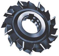 Made in USA - 3" Diam x 1/2" Width of Cut, 18 Teeth, High Speed Steel Side Milling Cutter - Staggered Teeth, TiN Coated - USA Tool & Supply