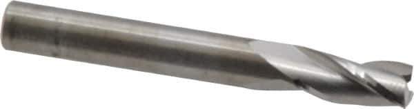 RobbJack - 1/4", 1/2" LOC, 1/4" Shank Diam, 2" OAL, 3 Flute, Solid Carbide Square End Mill - Single End, Uncoated, Spiral Flute, 30° Helix, Centercutting, Right Hand Cut, Right Hand Flute, Series TS-301 - USA Tool & Supply