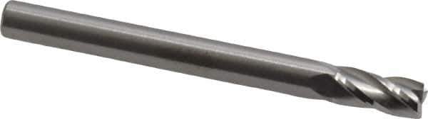 RobbJack - 3/16", 3/8" LOC, 3/16" Shank Diam, 2" OAL, 4 Flute, Solid Carbide Square End Mill - Single End, Uncoated, Spiral Flute, 30° Helix, Centercutting, Right Hand Cut, Right Hand Flute, Series TS-401 - USA Tool & Supply