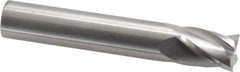 RobbJack - 1/2", 5/8" LOC, 1/2" Shank Diam, 3" OAL, 4 Flute, Solid Carbide Square End Mill - Single End, Uncoated, Spiral Flute, 30° Helix, Centercutting, Right Hand Cut, Right Hand Flute, Series TS-401 - USA Tool & Supply
