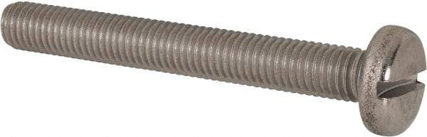 Value Collection - M10x1.50 Metric Coarse, 80mm Length Under Head Slotted Drive Machine Screw - Pan Head, Grade 316 & A4 Stainless Steel, Uncoated, Without Washer - USA Tool & Supply
