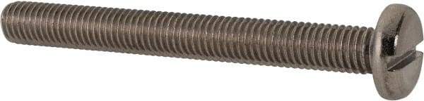 Value Collection - M10x1.50 Metric Coarse, 90mm Length Under Head Slotted Drive Machine Screw - Pan Head, Grade 316 & A4 Stainless Steel, Uncoated, Without Washer - USA Tool & Supply