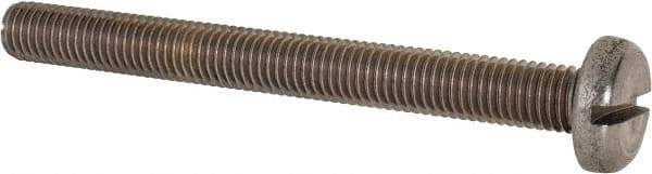 Value Collection - M10x1.50 Metric Coarse, 100mm Length Under Head Slotted Drive Machine Screw - Pan Head, Grade 316 & A4 Stainless Steel, Uncoated, Without Washer - USA Tool & Supply